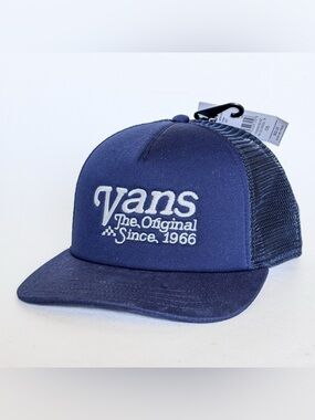 Vans Navy Trucker Hat with White Embroidered Logo